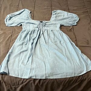 Elegant Light Blue Casual Dress